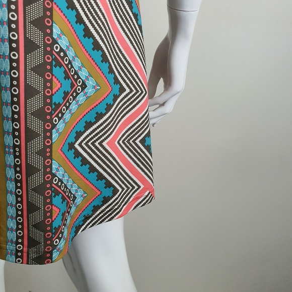 Prana Size S Aztec Print Sleeveless Racerback Skater Dress - Picture 5 of 12
